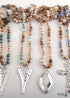 Boho Necklace, RH Antique Silver Cross, Lava Stone